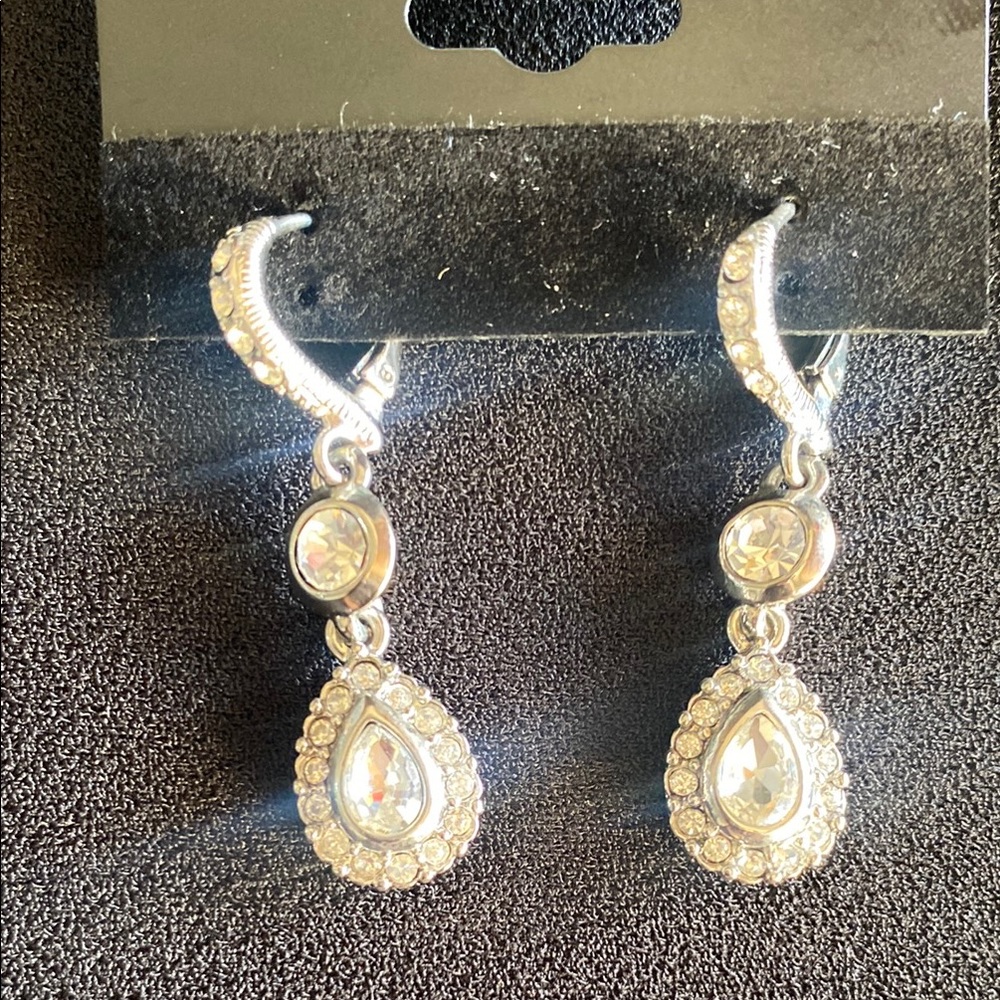 Givenchy Silver Dangle Earrings With Teardrop Des… - image 3